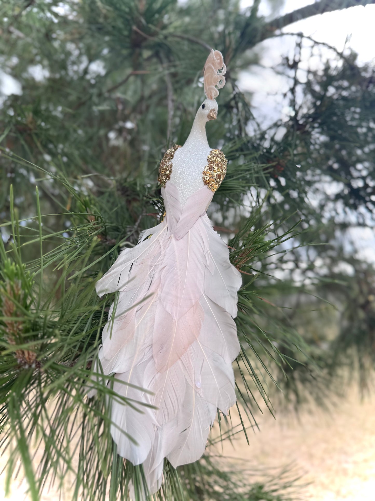 Feathered Bird Ornament
