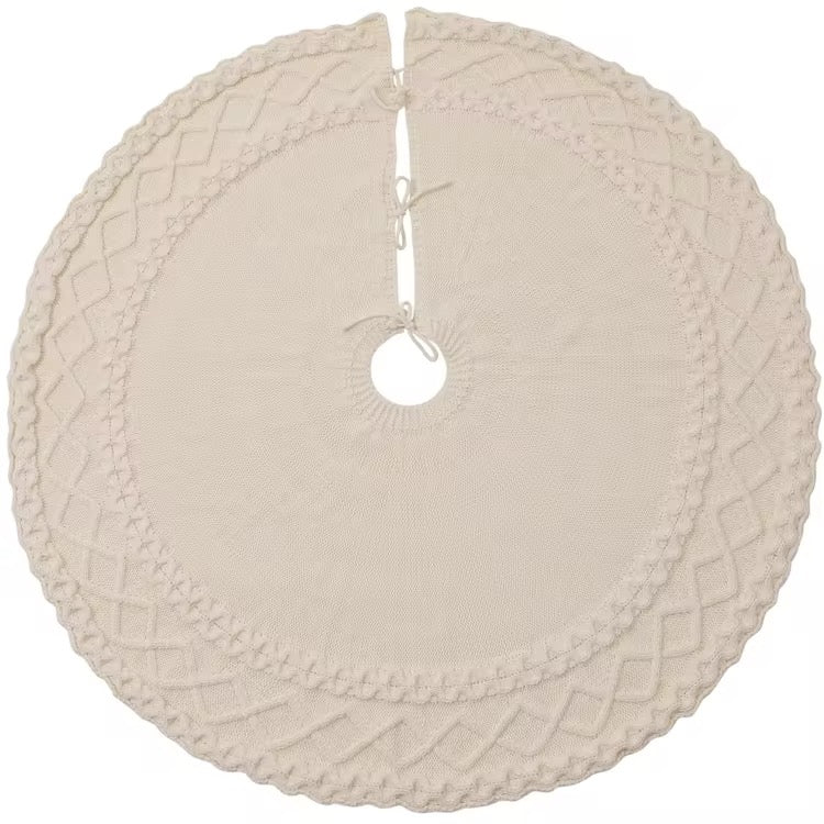 Farmhouse Knit Christmas Tree Skirt