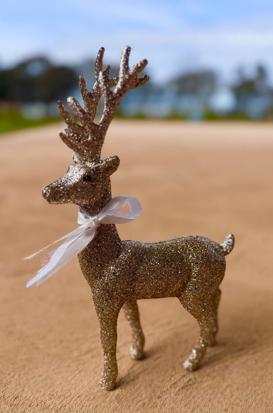 Glittered Reindeer Figurine