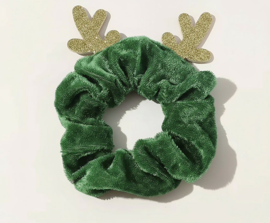 Velvet Reindeer Scrunchies