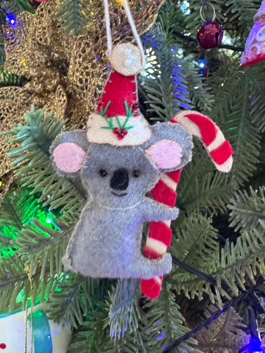 Felt Koala Christmas Ornament