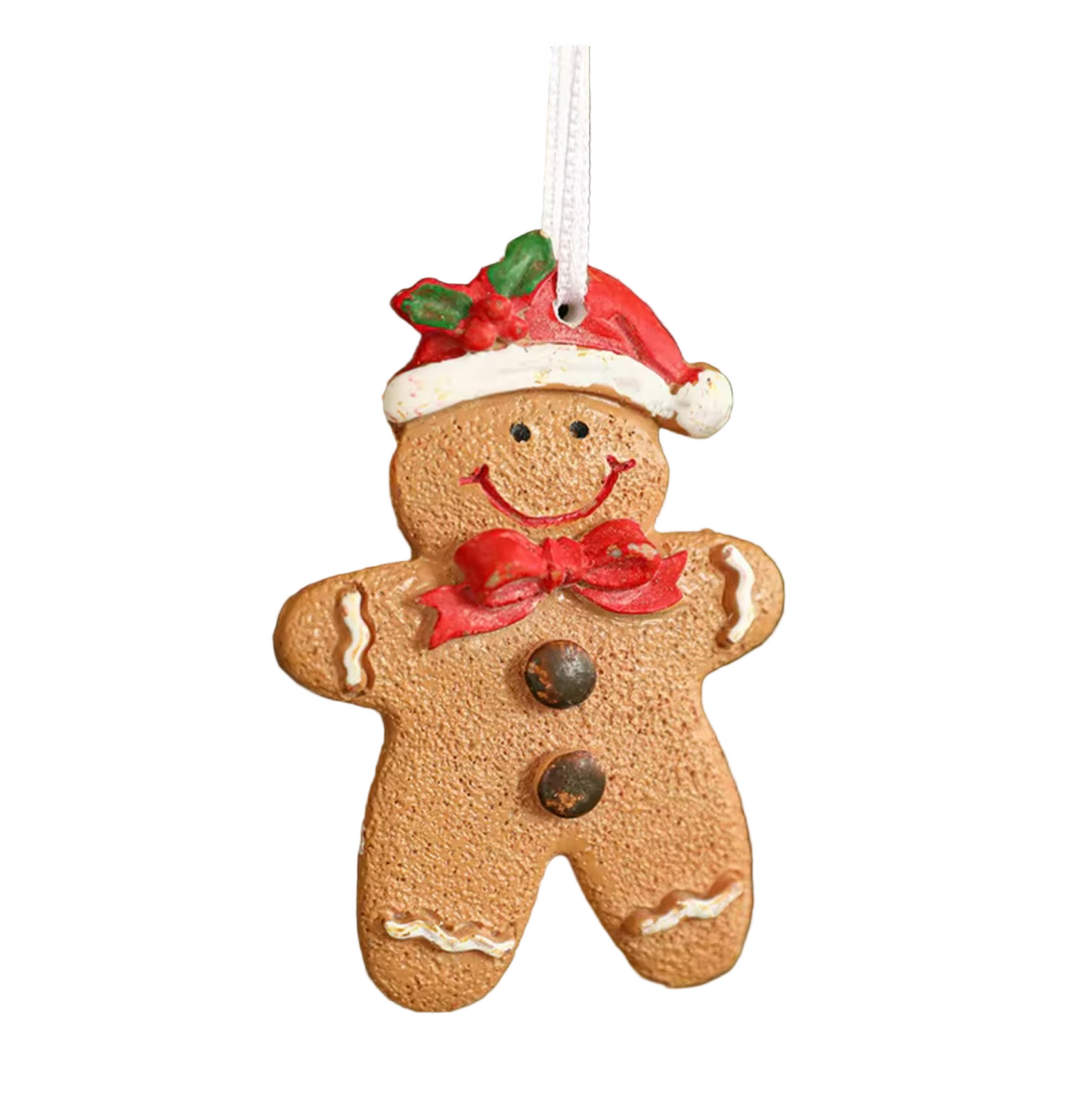 Santa Hat Gingerbread Man Ornament