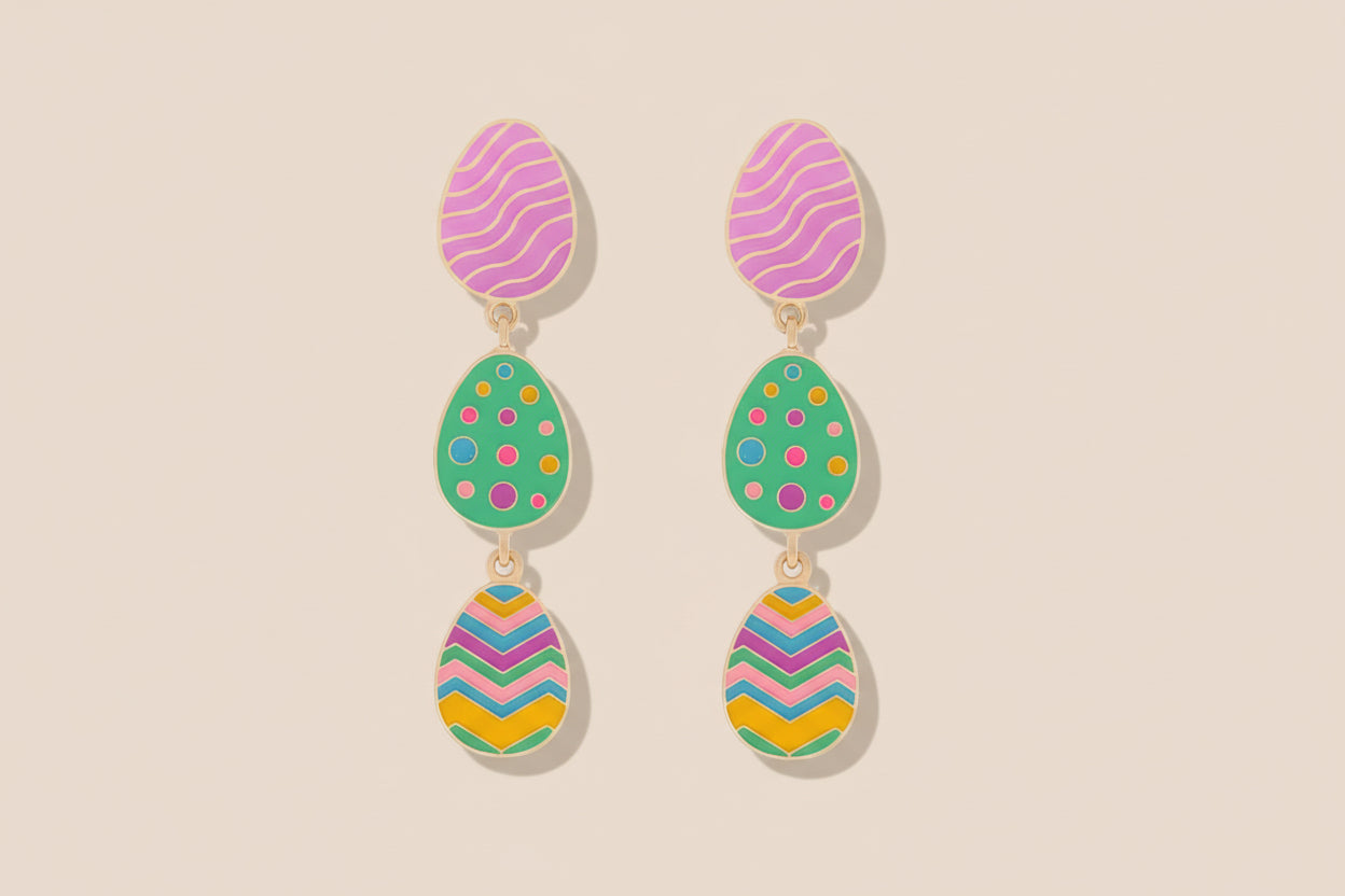 Pastel Bloom Easter Egg Earrings