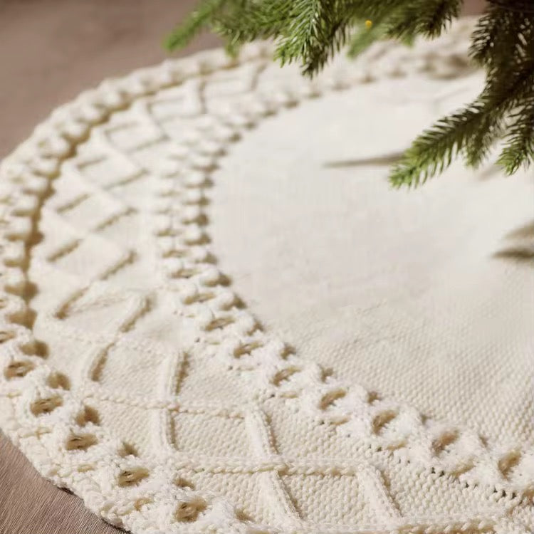Farmhouse Knit Christmas Tree Skirt