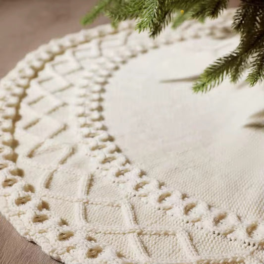 Farmhouse Knit Christmas Tree Skirt